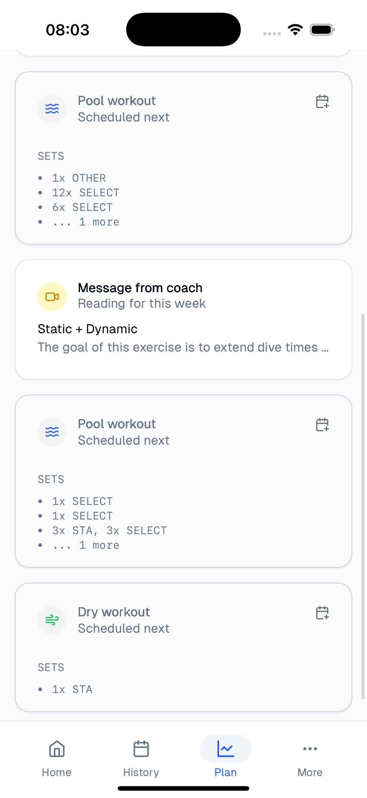 Workout templates library